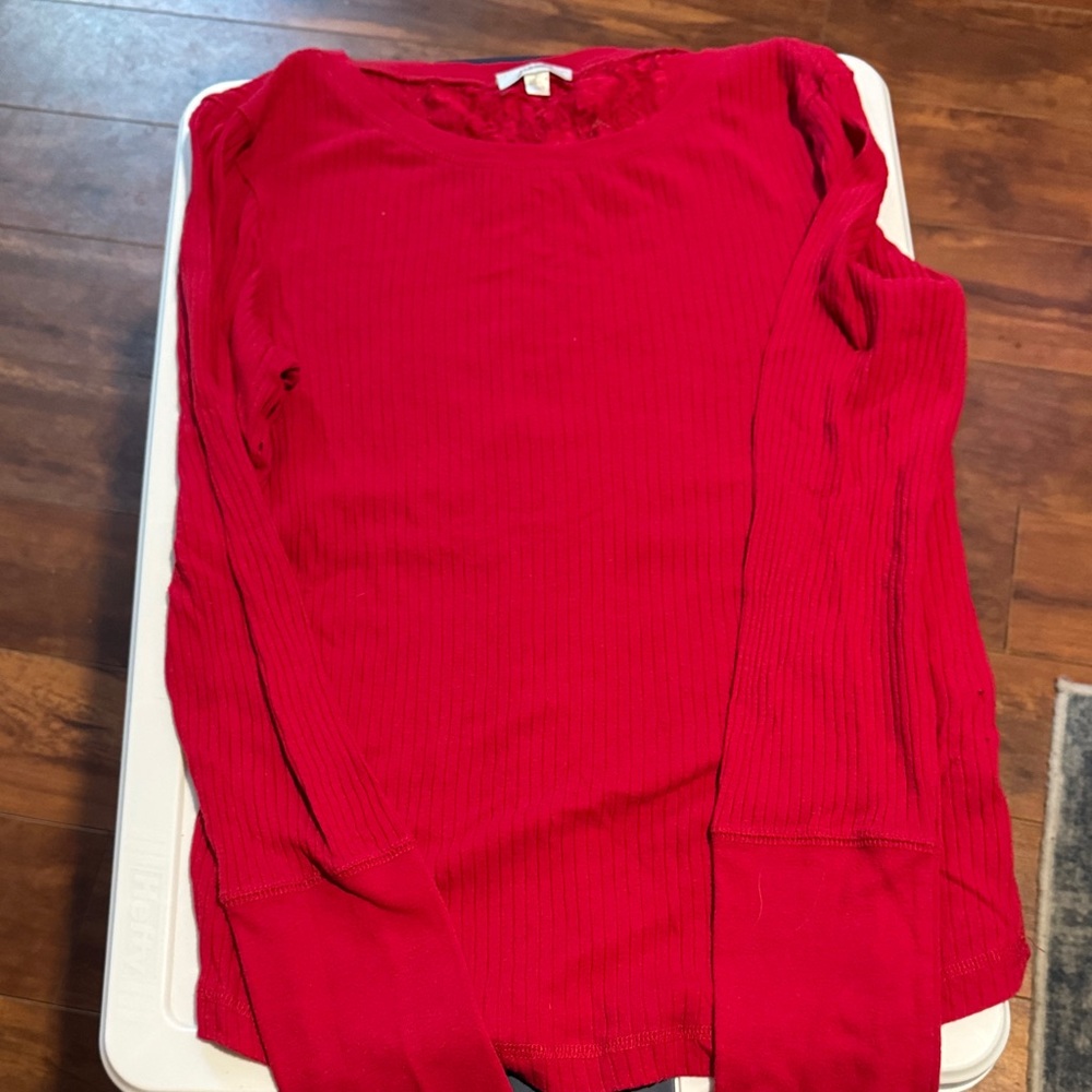 Women's Red Crew Neck Sweater